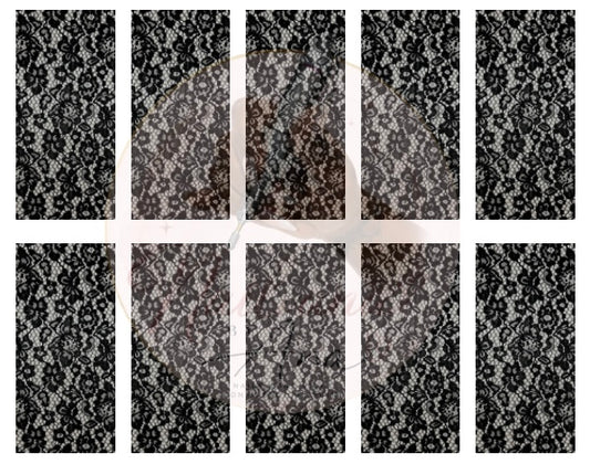 Black Lace Nail Decals