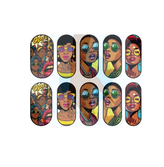 Wow Melanin Pop Art Nail Decals