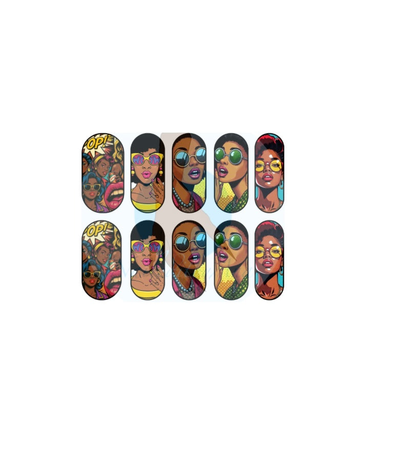 WoW Melanin Pop Art Nail Decals