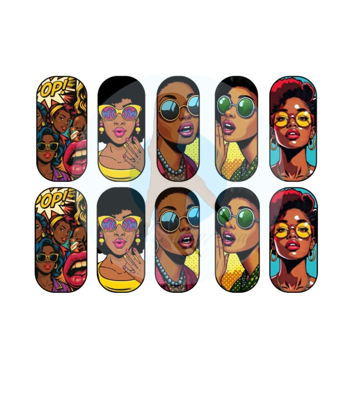 WoW Melanin Pop Art Nail Decals