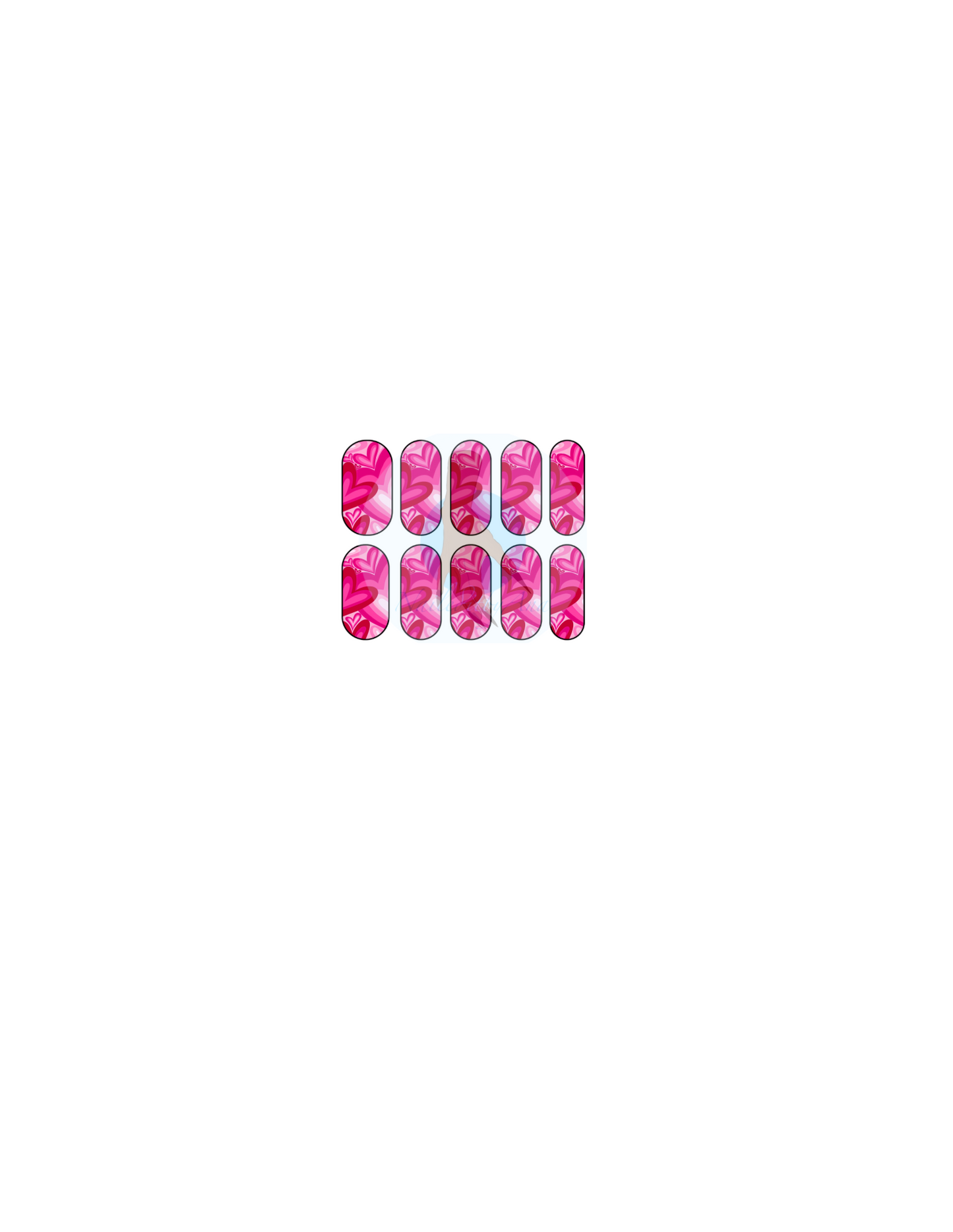 Décals ongles Cœurs d'amour #1