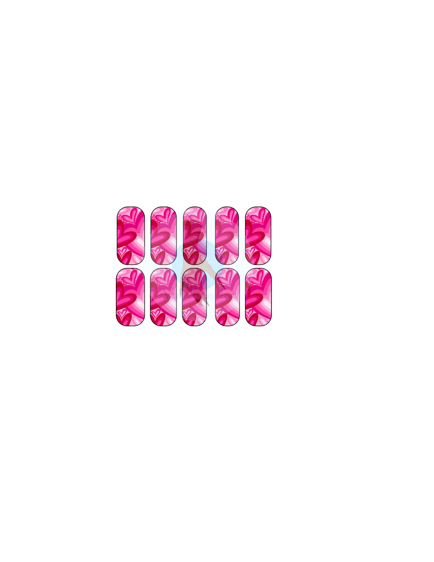 Décals ongles Cœurs d'amour #1