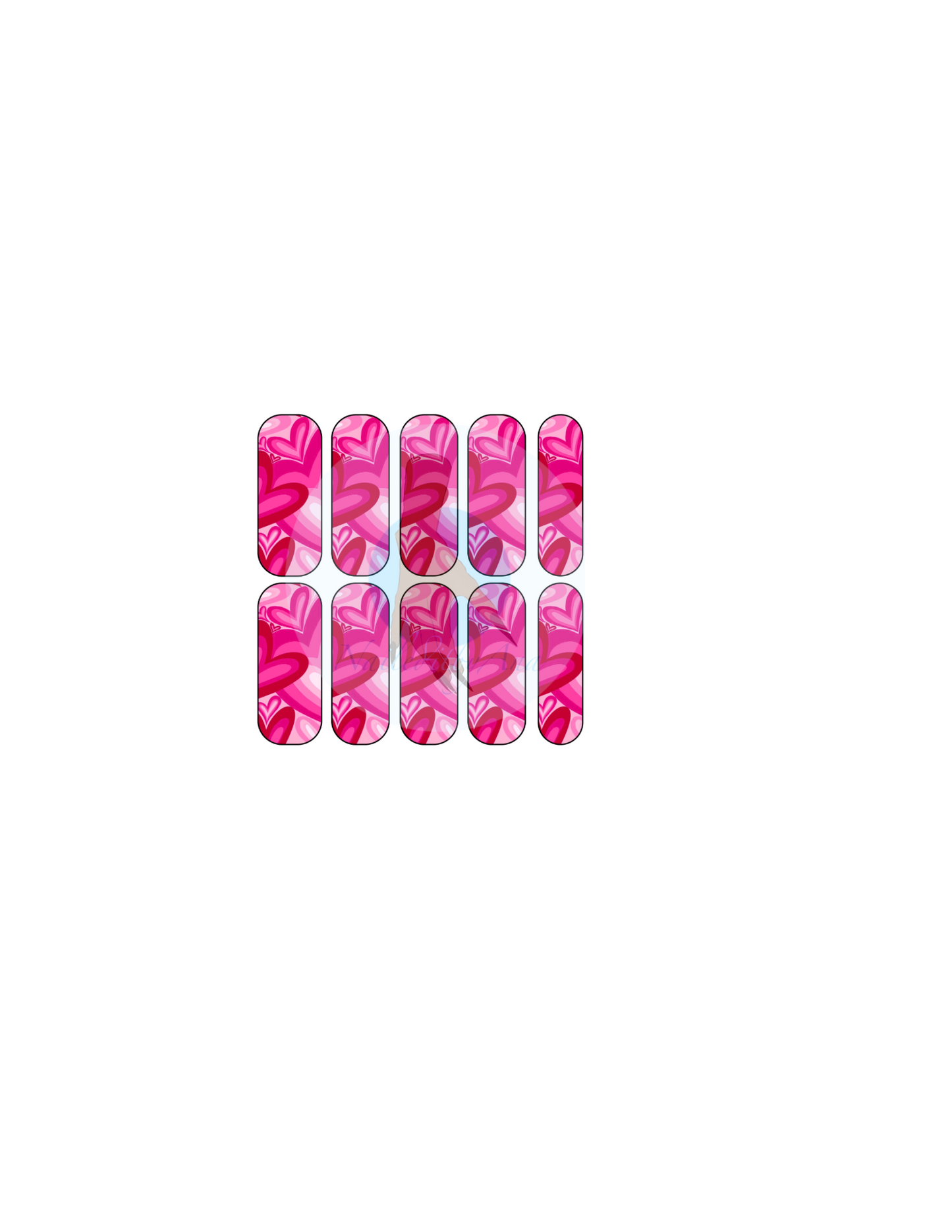 Décals ongles Cœurs d'amour #1
